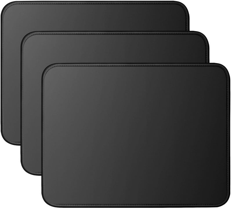 TONOS Mouse Pad 3 Packs, Basic Black Mouse Pad for Desk 11 x 8 3/4 x 1/8 in with Urtra-Smooth Surface, Stitched Edges and Non-Slip Rubber Base. Computer Mouse pads for Laptop & PC, Gaming & Working. - Image 1